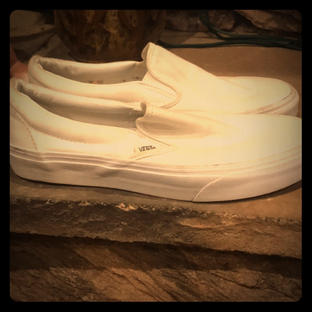 All white mens VANS